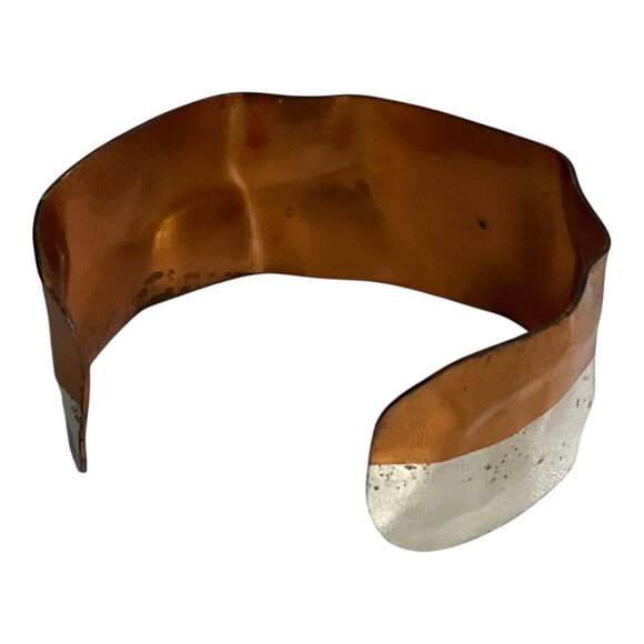 Vintage Copper and Silver-Tone Mixed Metal Cuff Bracelet - Picture 2 of 5